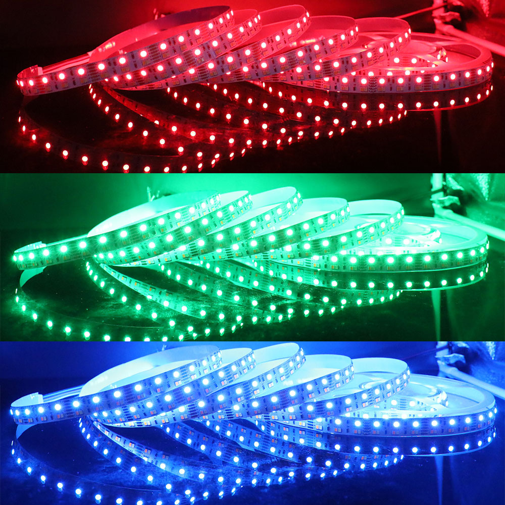 SuperlightingLED DC12V RGBWW 900LEDs 16.4ft Dual Row Color Changing Flexible LED Tape Light